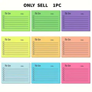 1pc 50sheets Sticky Notes With Date Markers Multi-color Liner Sticky Notes Self-adhesive Sticky Notes Memo Pad Memo To Do List For Planner Reminder Learning, Home Office Supplies Planner Stickers