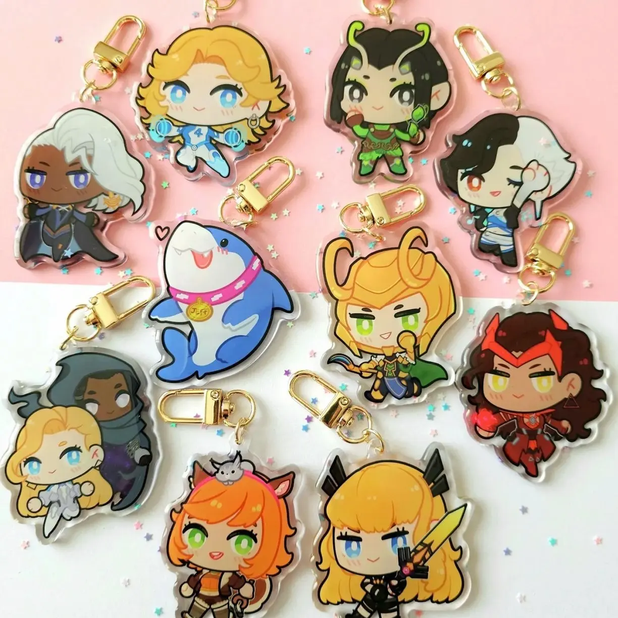 2.5 Inch Double Sided Rivals Epoxy Keychains - Luna Snow/Jeff/Magik/Loki/Mantis/Squirrel Girl/Scarlet Witch + more!
