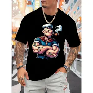 [100% Cotton] Men's Pirate Graphic T-Shirt - Round Neck Short Sleeve, Bold Nautical Design with Pirate Ship & Treasure Chest Print, Breathable All-Season Casual & Themed Party Wear, (Ideal for Pirate Costumes )
