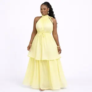 Halo Whisper Tiered Maxi Dress