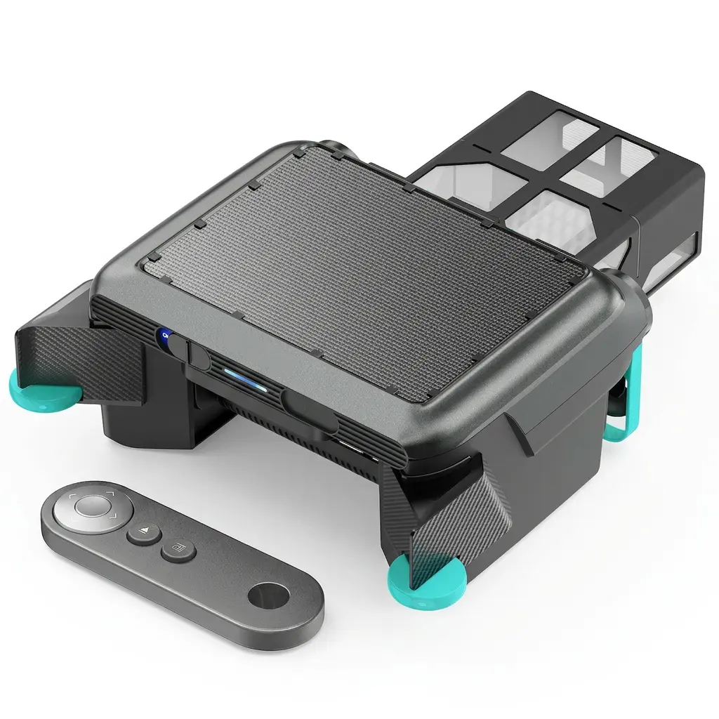 Robotic Pool Cleaner, Wireless Solar Electric Automatic Vacuum, Rechargeable Cordless Swimming Pool Surface Leaf Skimmer, Pool Cleaning Equipment, Floor Pool Cleaning System