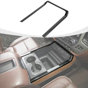 CheroCar ABS Central Cup Holder Cover Trim for 2014-2018 Chevy Silverado GMC Sierra High-Quality UV Resistant Easy DIY Installation