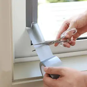 4 counts industrial grade silver pipeline tape, curtain window windproof and warm film sealing tape for winter windows, leak proof, windproof and waterproof, high viscosity tape without leaving glue, sliding door and window seam sealing tape, carpet fixin