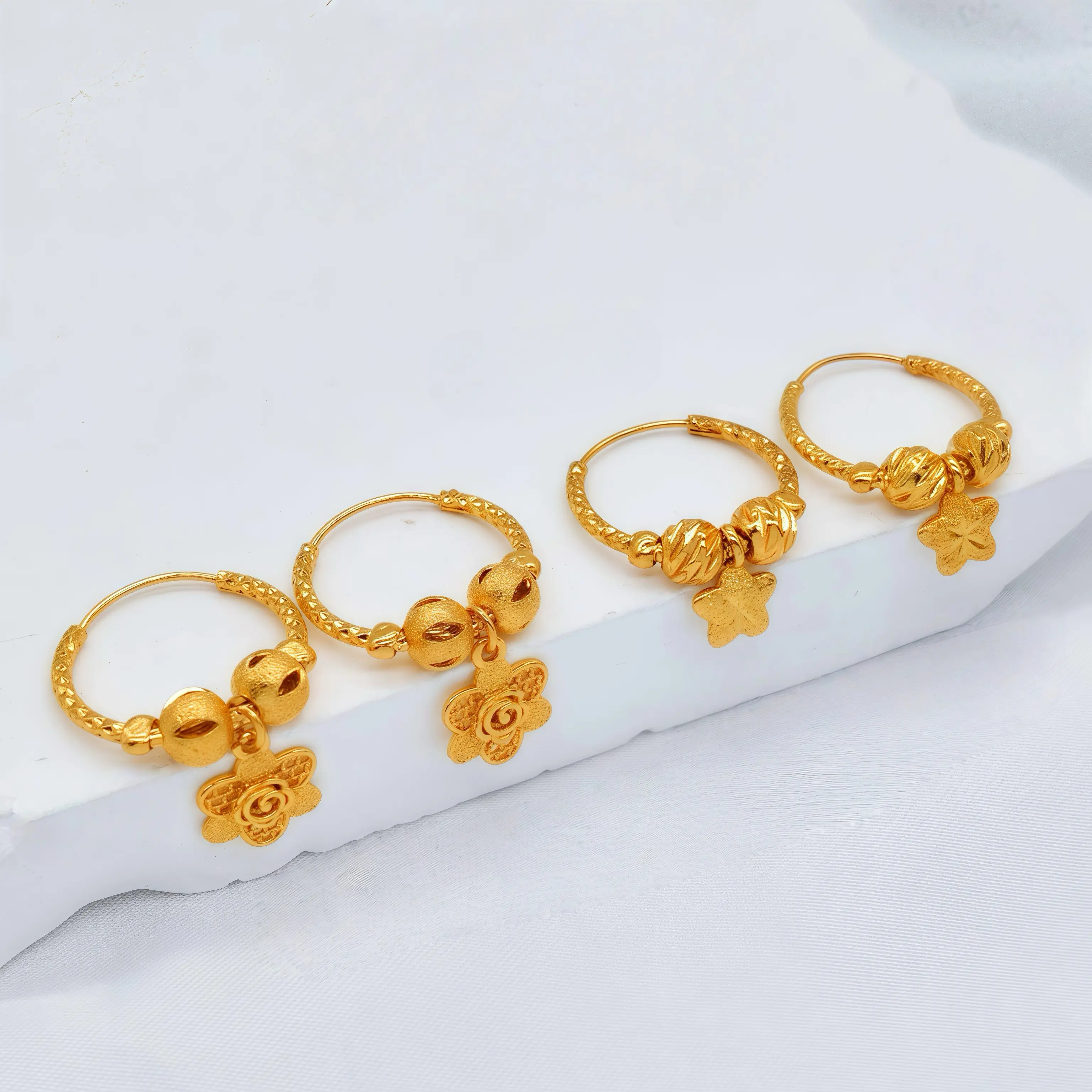 Women's 2-Pair Vintage Elegant Copper Jewelry Earrings - Female Ethnic Simple Style, Creative Design, Daily Casual Gift Accessories