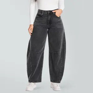 Vogatiques | Blake Non-Stretch High Waist Barrel Jeans Oversized Silhouette BM003 | BlueMoment