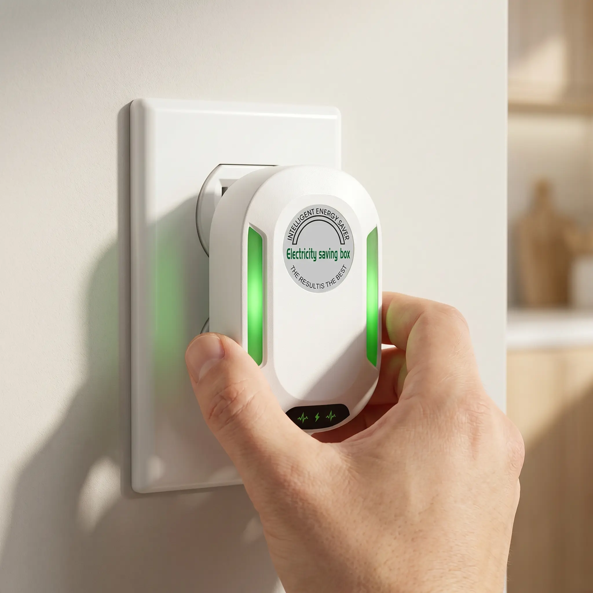Intelligent Energy Saver Device, Household Power Saving Box Plug in Electricity Saver for Home Office