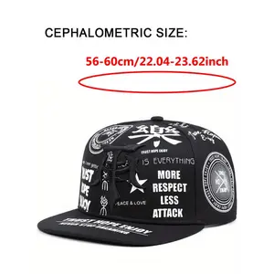 2026 Personalized Creative New Flat-Brim Hat with Graffiti Music Embroidery, Men's Trendy Street Hip-Hop Hat, Street Dance Skateboard Hat, Outdoor Casual Sports Sun Hat, Daily Commuting Decorative Baseball Cap, Patterned Hat, Unisex adjustable unisex hat