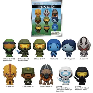 Microsoft Officially Licensed Halo 3D Anime Character Action Figure Mystery Bulk Bag, Cortana & Master Chief Figures, Perfect Gift for Fans