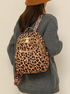 Fashion Leopard Print Backpack, Large Capacity Casual Shoulder Bag, Women's Versatile Travel Bag, Perfect for Shopping and Commuting