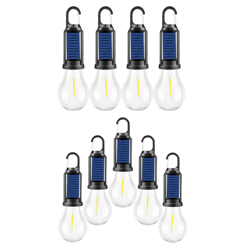 2026 New Solar Camp Tent Light Solar Powered Rechargeable Hook Camping Lights Warm Light Waterproof Led Light Outdoor Household Decorative Light Strips for Hiking Party Festivals and Celebrations