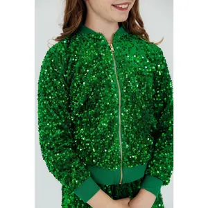 Kelly Green Velvet Sequin Jacket