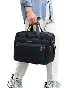 Men's Nylon Briefcase Bag, Multifunctional Shoulder Strap, Adjustable Zipper Closure, Fashionable Crossbody Bag for Commuting and Travel, Travel Essentials