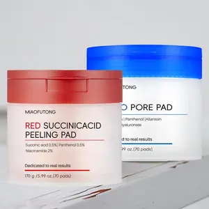 2 boxes of exfoliating and cleaning cotton pads - red amber nicotinamide pads&blue salicylic acid urea sodium hyaluronate pads - moisturizing and oil controlling, even skin tone, Radiant, suitable for all skin types
