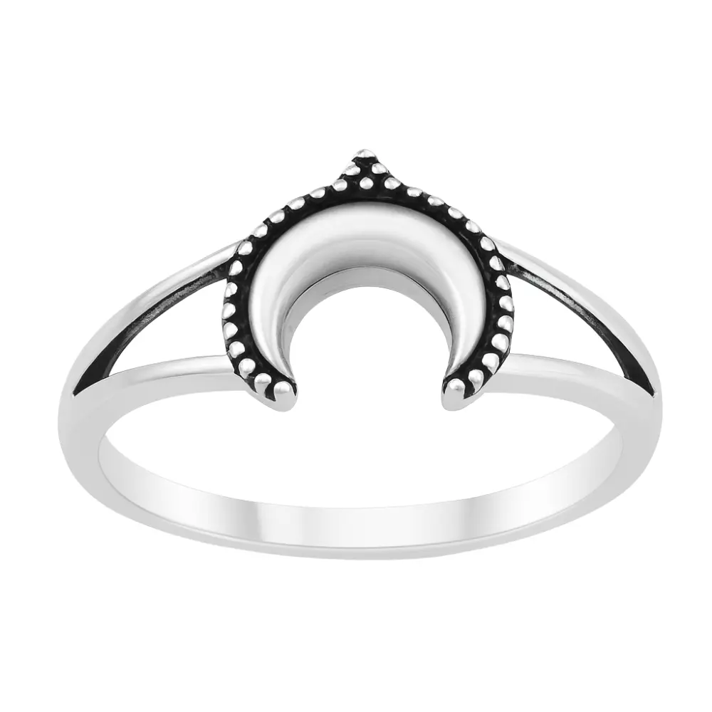 Boho Crescent Moon Ring - 925 Sterling Silver