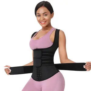 FeelinGirl Plus Size Waist Trainer OutdoorFun Vest With 3 Rows of Eye and Hook Compression Cotton Shapewear Womenswear  Comfort Straps matt  waist Spandex Day Waist Trainer  Everyday Belts