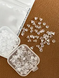 Transparent Anti-Slip Plastic Earplugs Box Holds About 100 Pieces, Daily Wear Earrings Accessories for Women, Simple Jewelry Parts