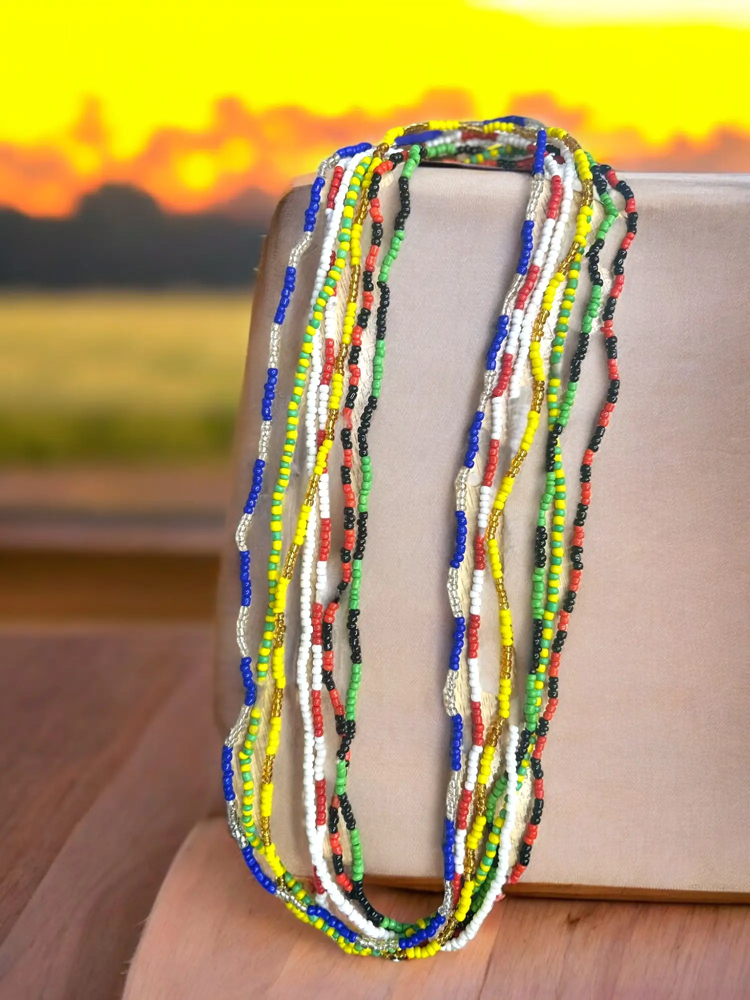 7 Eleke Collar De Santeria Yoruba Religion Orisha Necklace Traditional Beaded Necklace for Spiritual Wearers Size 17 Inch Cultural Significance