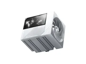 TRYX TURRIS 620 CPU Air Cooler White 5.0" IPS Customizable Screen 280w TDP Reflow Soldering Dual Tower White CPU Cooler with Display Powered by KANALI Rail-Mounted ROTA Intel LGA1851/1700 & AMD AM5