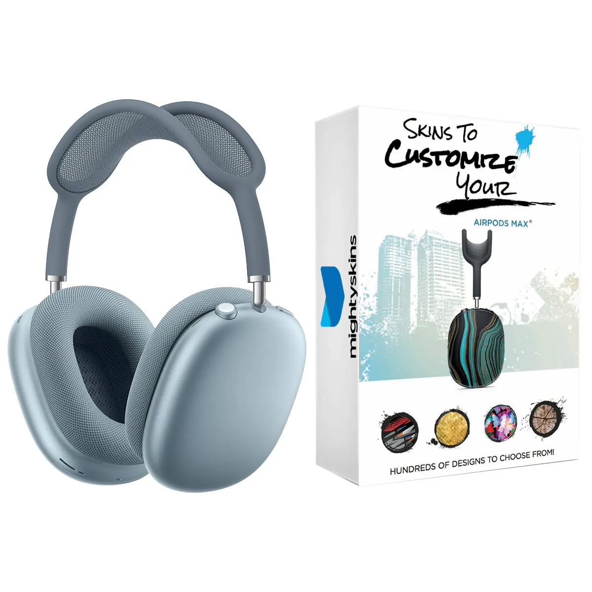 Apple AirPods Max USB-C Active Noise Cancellation Headphones with MightySkins Customization Code - Blue