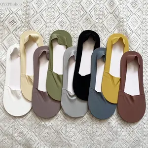 Women's Ice Silk No Show Socks, Summer Cooling Low Cut Invisible Socks with Silicone Anti-Slip Heel Grip, Breathable Thin Cotton, Ultra-Soft Moisture-Wicking Liner Socks for Sneakers/Loafers/Flats, Everyday Wear,summerwins