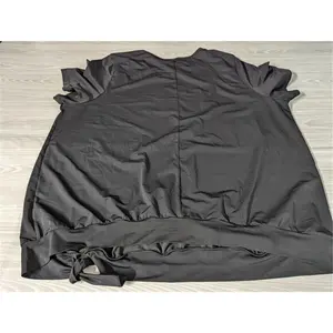 Torrid Crop Top Shirt Plus Size 2 2X 18 20 Black Short Sleeve Tie Waist Stretch