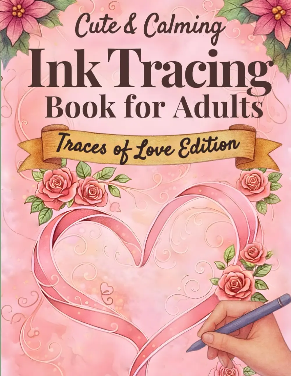 Cute & Calming Ink Tracing Book for Adults – Traces of Love Edition: A Romantic Reverse Coloring Experience to Relax, Unwind, and Create