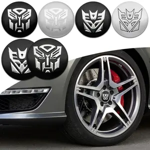4pcs 56mm 60mm 65mm Transformers Logo Car Wheel Center Hub Cap Sticker Car Styling Badge Emblem Rim Cover Auto Decorative Accessories