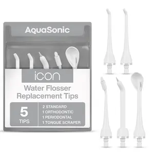 AquaSonic Icon Water Flosser Replacement Tips for Water Flosser, Oral Irrigator