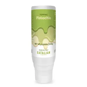 EATALIAN by AMZ BETTER Pistachio Flavoured Topping, Sweet Protein Cream in 10 oz/300g Squeezer, Made in Italy, Pistachio Sauce Ideal for Decorating Ice Cream, Desserts and Dubai Chocolate