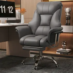 【Mother's Day】Big and Tall Office Chair 550 lbs Extra Wide Leather Executive Chair with Retractable Footrest, Heavy-Duty Ergonomic Chair, Adjustable Height Computer Gaming Chairs