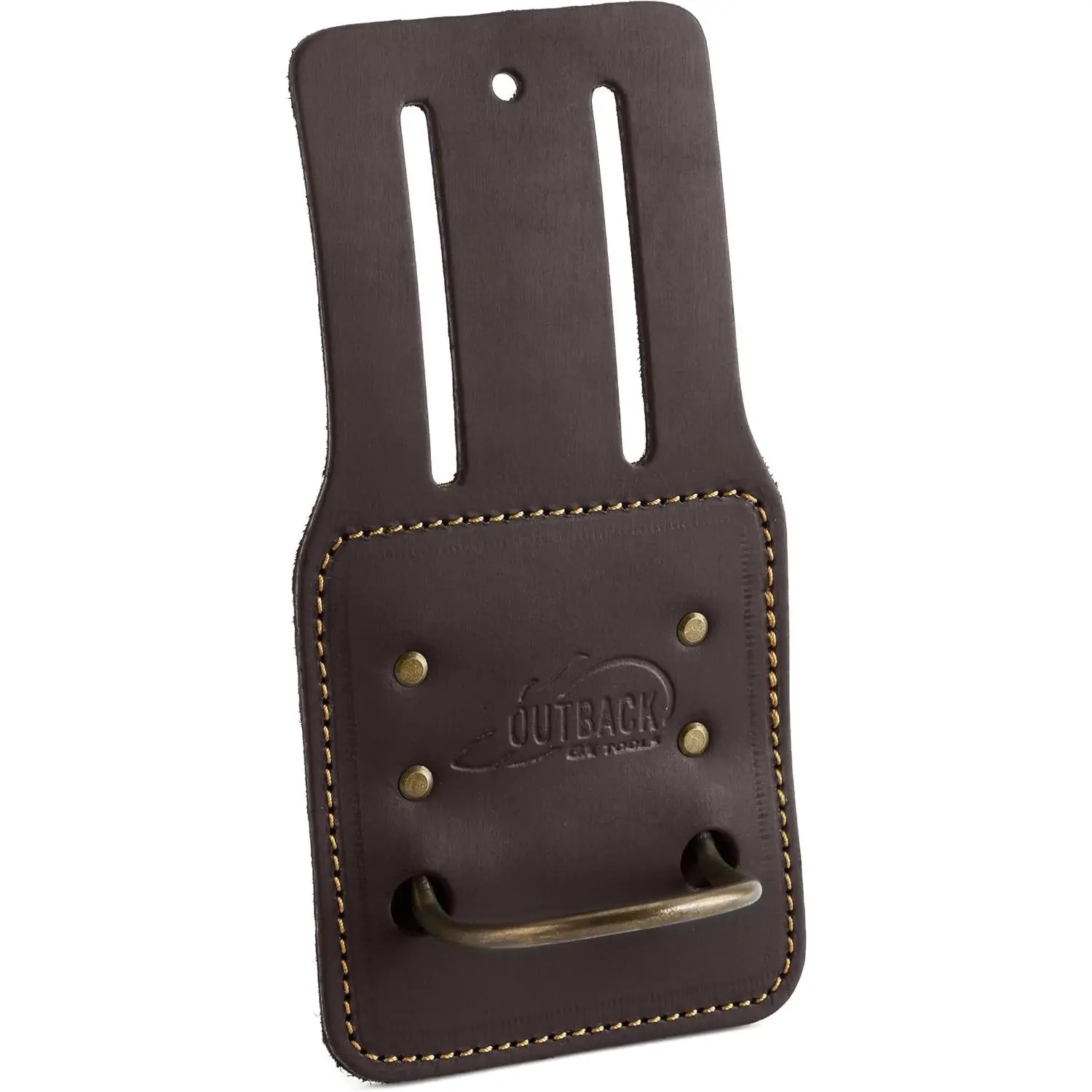 Durable Oil-Tanned Leather Hammer Holder, Tool Organizer with Steel Loop and Metal Ring for Tool Belt