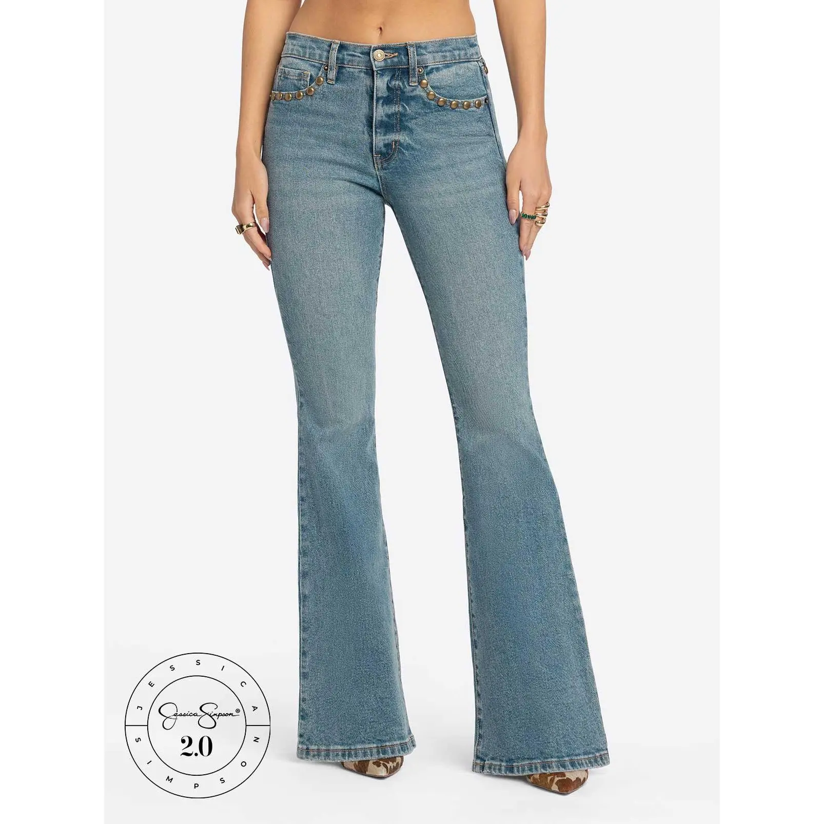 Jessica Simpson 2.0 Stevie Flare Jeans in Poppy