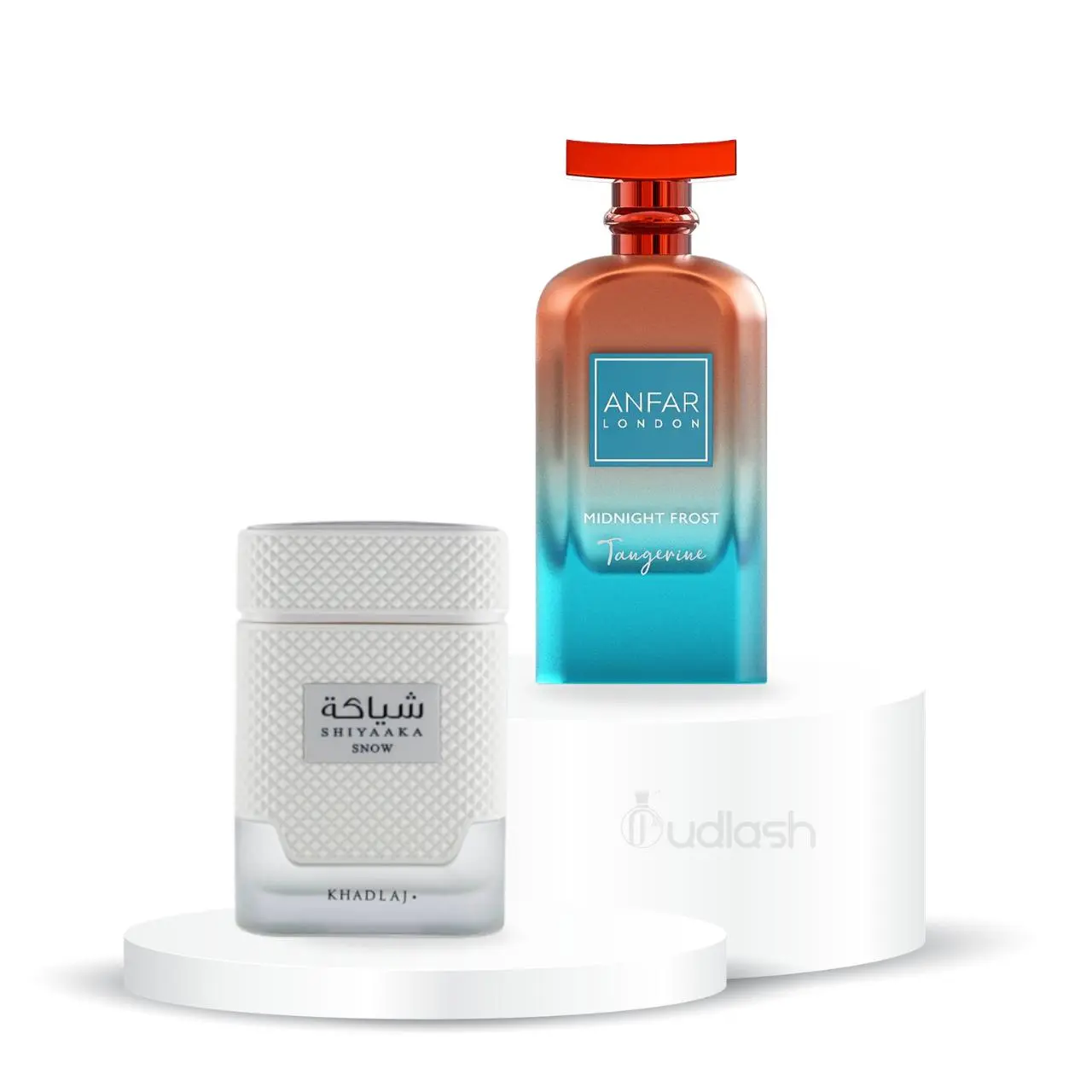Oudlash Bundle | KHADLAJ Shiyaaka Snow + Anfar Midnight Frost Tangerine | Unisex Fragrance | 100ML-3.4 | Eau De Parfum | Mandarin Orange- Citrus and Bergamot