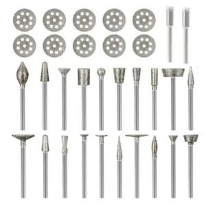 20Pcs/Set Stone Carving Diamond Burr Bits Compatible with Dremel,Polishing Rotary Tools Kits Accessories for Carving,Engraving,Grinding,Stone,Rocks,Jewelry,Jewelry,Ceramics,Halloween Christmas Party Gifts,Hand Tools Kits