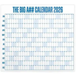 1 2026 dry-cleaning wall calendar, super-large annual wall calendar 2026, Wall Planner, 12-month notes section and 365 daily blocks, which is very suitable for families, offices and schools.