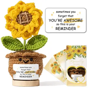 Mayicivo Emotional Support Crochet Sunflower — Inspirational Gift for Women, Friends & Coworkers