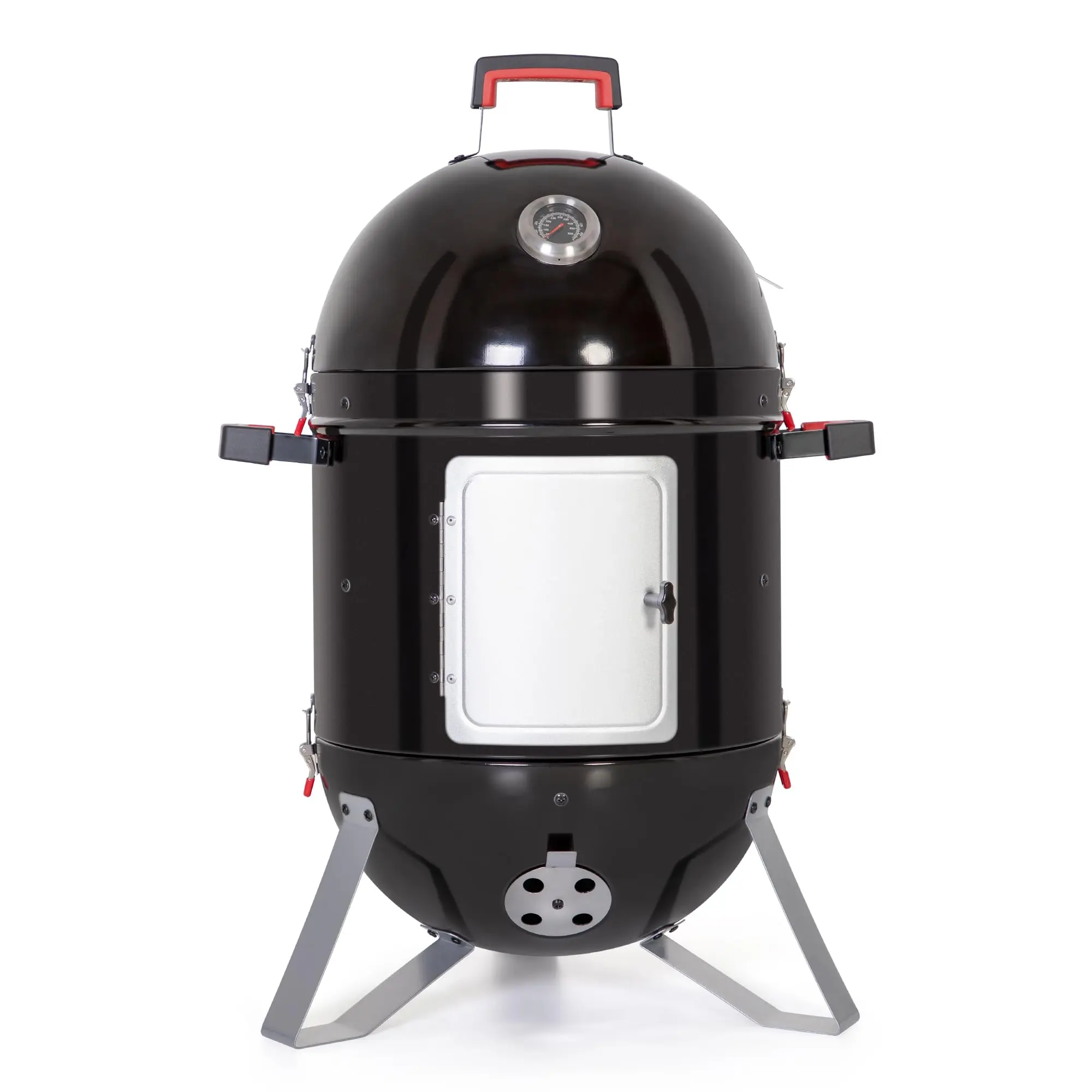 Captiva Designs 18 inch Outdoor Vertical Smoker, Wood Chunks Smoker with Thermometer for Outdoor Cooking,Grilling,Picnic,Camping and Party Barbecue Stainless Steel