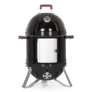 Captiva Designs 18 inch Outdoor Vertical Smoker, Wood Chunks Smoker with Thermometer for Outdoor Cooking,Grilling,Picnic,Camping and Party Barbecue Stainless Steel