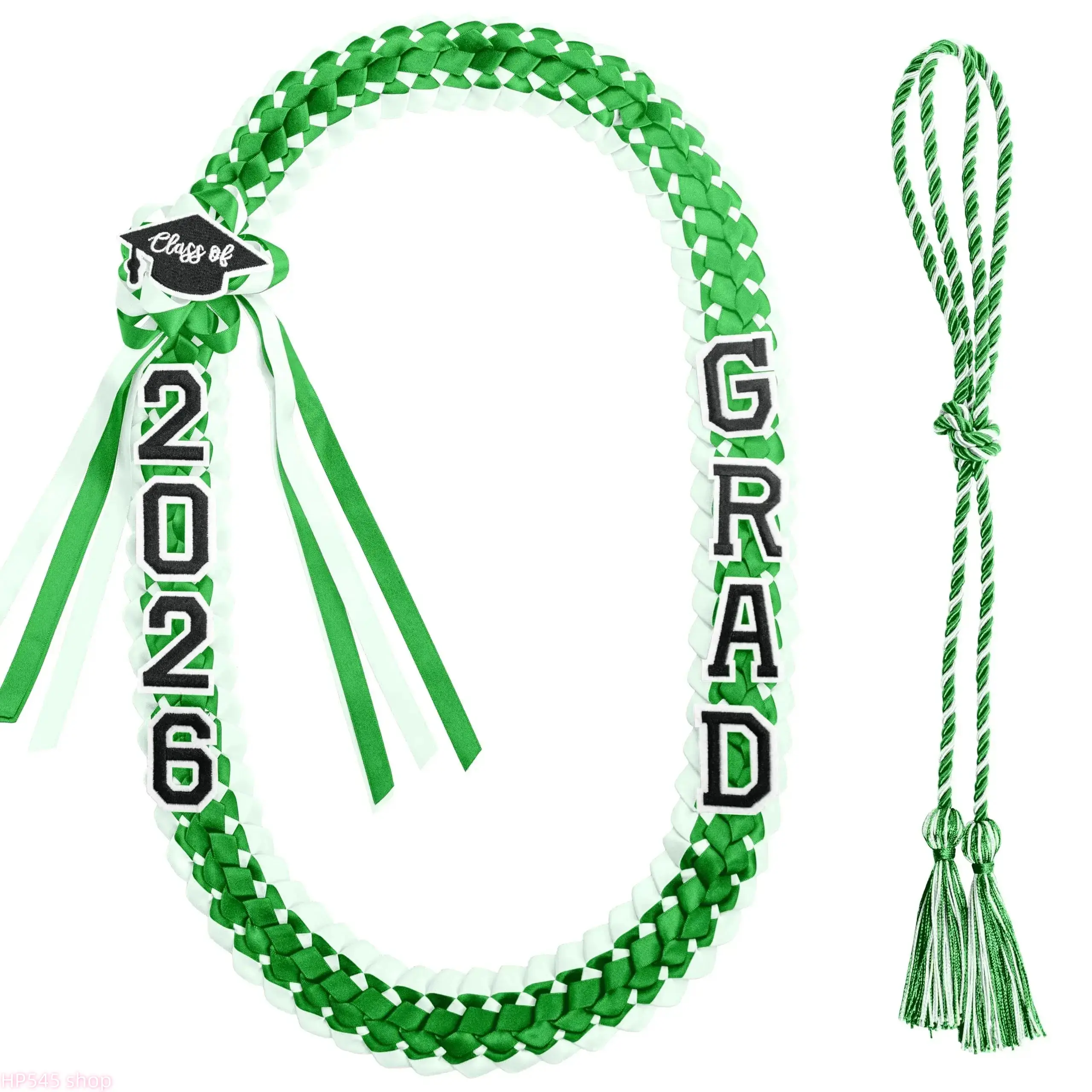 Unisex 2026 Graduation Lei & Honor Cord Set - Hawaiian Style Braided Ribbon Keepsake with Grad Cap Charms for Class of 2026 Graduation Stoles & Fashion Accessories, Graduation Leis homedecor
