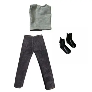 13-Inch Action Figure Fashion Clothes, Realistic Vest Jeans Boots, Unisex Doll, Trendy Accessories for Collectors