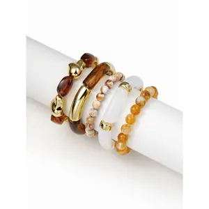 Cider 5 PCS RESIN BEADED BRACELET SET