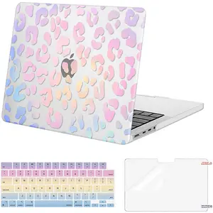 MOSISO Leopard Grain Design Case for MacBook Pro 14 inch 2025-2021 M5/M4/M3/M2/M1 Pro/Max A3434/A3112/A3185/A3401/A2918/A2992/A2779/A2442 Hard Shell Keyboard Cover Screen Film Extra Protection Full Access