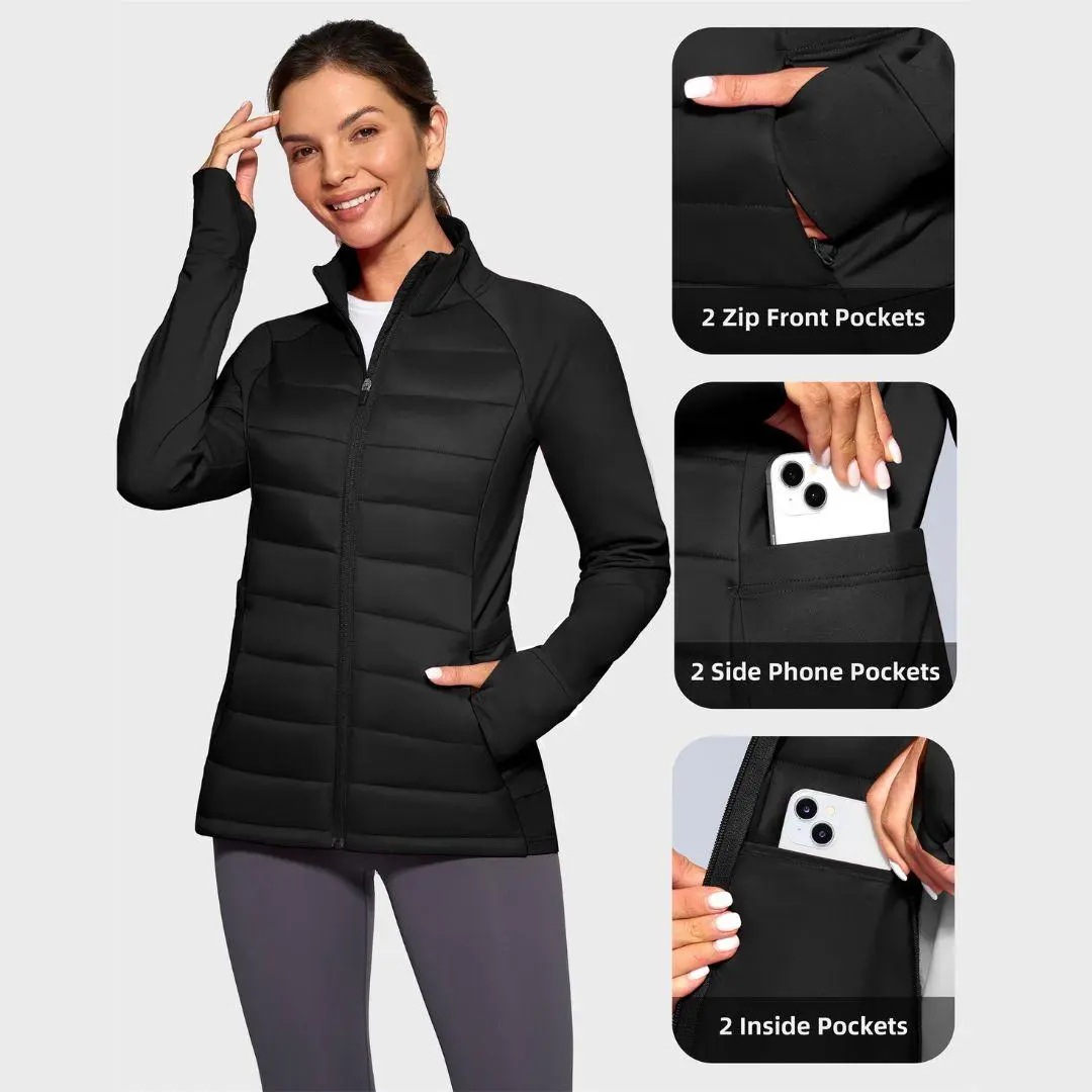 G GRADUAL Women's Lightweight Synthetic Sports Jacket - Zip Front, 6-Pocket Fleece-Lined Thermal, Waterproof Wind-Resistant Outerwear for Outdoor Hiking, Travel #TikTokShopStockUp, Windproof, 6 Pocket Storage, Polyester Shell, Zipper