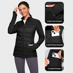 G GRADUAL Women's Lightweight Running Jacket, 6-Pocket Fleece-Lined Thermal Lined Outerwear, Water-Resistant Windproof Casual Athletic Jacket, Activewear for Hiking Travel SummerVibes #TikTokShopStockUp
