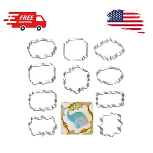 Frame Cookie Cutters 10pcs Stainless Steel Plaque Cookie Cutter Difference Shapes
