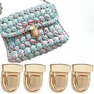 5pcs Lock Clasp Catch Purse Thumb Lock Purse Buckle Fasteners Wallet Buckle Purse Metal Clasp Locks for DIY Making Craft Bag Purse Buckle Accessories Replacement