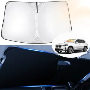 Canvcle Custom Fit Windshield Sunshade for BMW X3 2018-2026 Full Coverage UV Protection Foldable Sun Visor Protector Blocks 99% UV Rays Keeps Car Cooler 240T 5 Layers Design