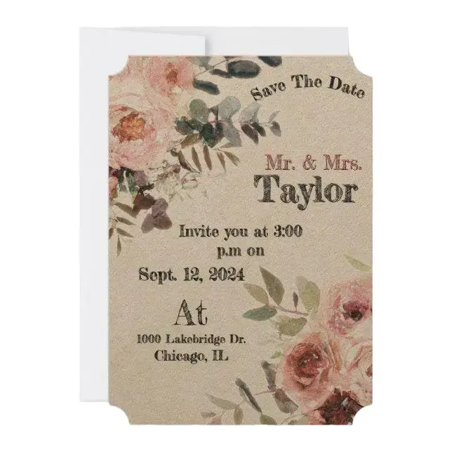 Custom Wedding Invitation Save the Date Card, Personalized Wedding Card, Custom Save the Date, Wedding Stationery, Wedding Invitation Suite
