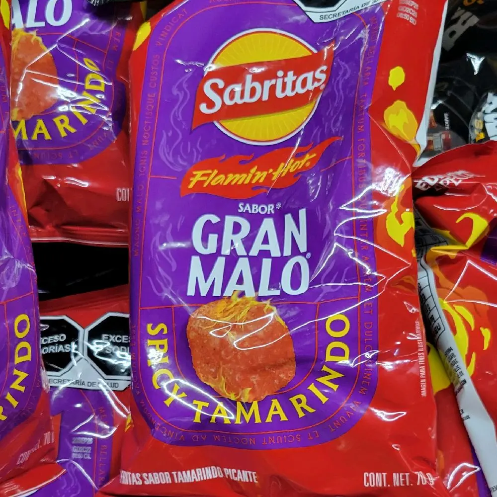 10 pack Sabritas Gran Malo Flamin' Hot Tamarindo Picoso Crisps  | Spicy Mexican Snack
