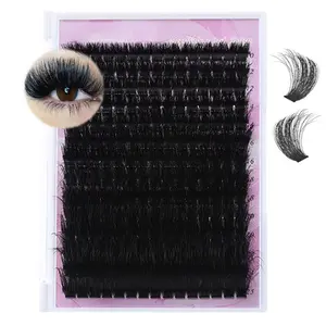10-25mm Lash Clusters Ultra-Fluffy 300D High-Density Soft D-Curl Mega Volume for Beginners Easy Application Lightweight Plant Fiber